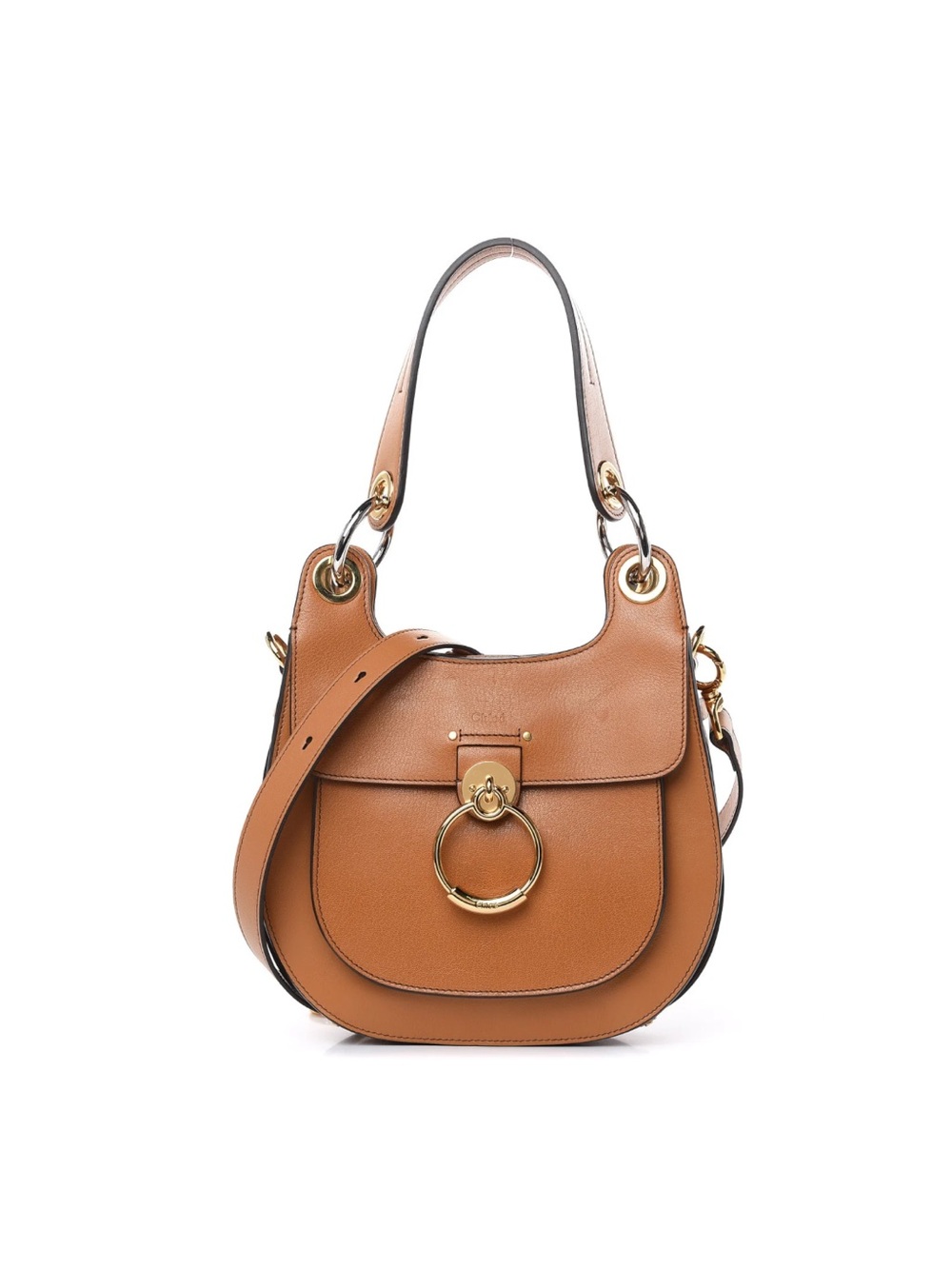 CHLOE Calfskin Leather Tess Hobo Autumnal Brown EUC - Picture 2 of 9